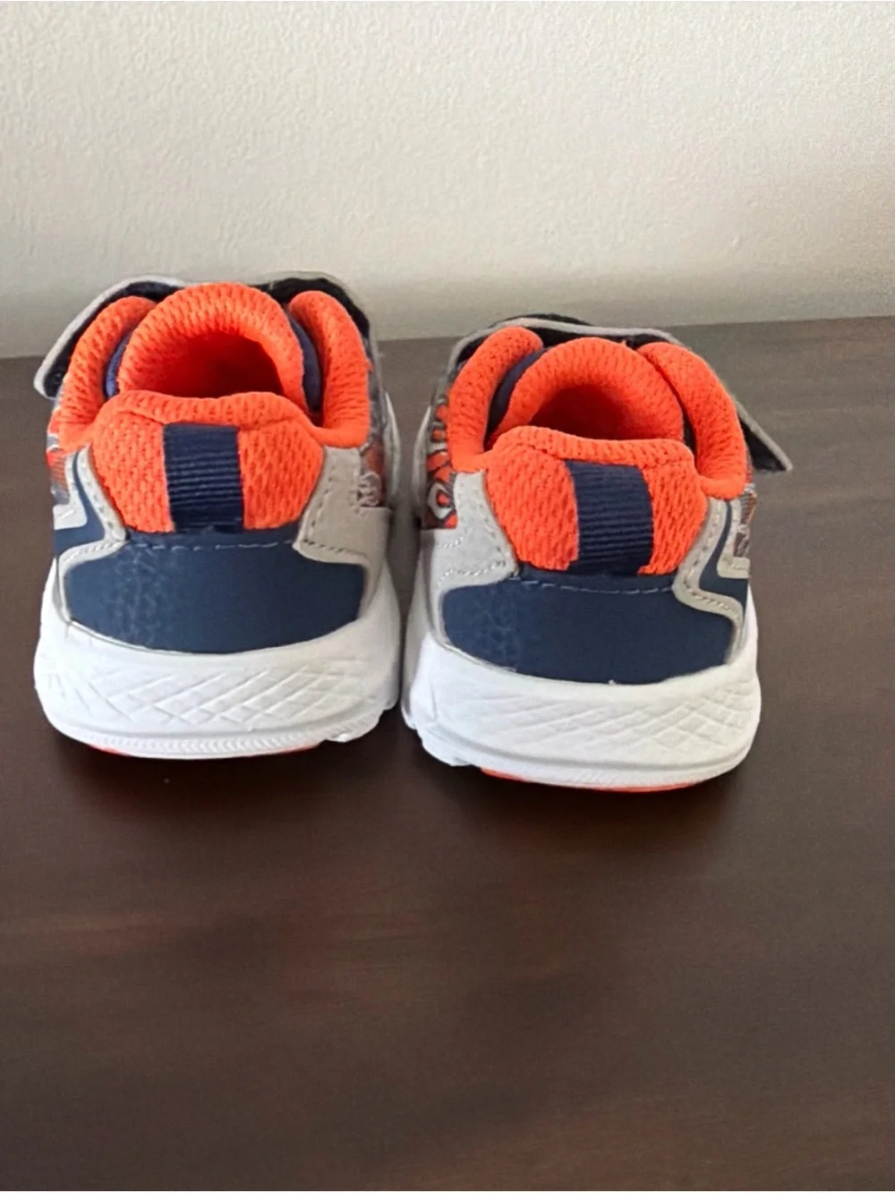 Saucony Flash Kids Shoes Sz 5 M Navy Orange Leather & Mesh NWOT